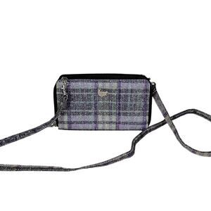 Buxton Ultimate Wallet Crossbody Purse Plaid Shimmer NEW